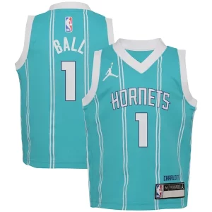Sofisticato LaMelo Ball Charlotte Hornets Jordan Brand Preschool Swingman Player Jersey Icon Edition Teal  per i Fan Veri