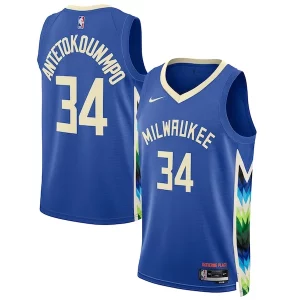 Magnifico Robusto Meraviglioso Giannis Antetokounmpo Milwaukee Bucks Nike Unisex 2022/23 Swingman Jersey City Edition Royal  per i Fan Veri