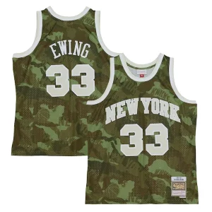Resistente Classico Pratico Patrick Ewing New York Knicks Hardwood Classics 1991/92 Ghost Green Swingman Jersey Camo  per i Fan Veri