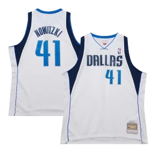 Fascinante Resistente Versatile Dirk Nowitzki Dallas Mavericks 2010/11 Hardwood Classics Swingman Jersey White  per i Fan Veri