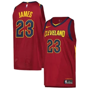 Resistente Eccezionale LeBron James Cleveland Cavaliers Nike Authentic Player Jersey Icon Edition Wine  per i Fan Veri
