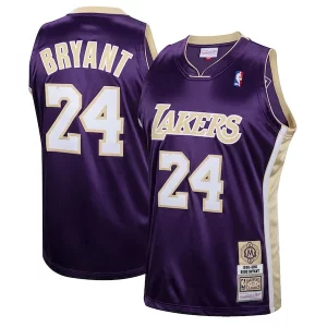 Versatile Cool Elegante Kobe Bryant Los Angeles Lakers Hall of Fame Class of 2020 #24 Authentic Hardwood Classics Jersey Purple/Gold  per i Fan Veri