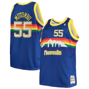Elegante Attraente Dikembe Mutombo Denver Nuggets 1991/92 Big & Tall Hardwood Classics Swingman Jersey Royal  per i Fan Veri