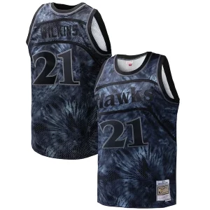 Comodo Dominique Wilkins Atlanta Hawks Hardwood Classics 1986/87 Tie Dye Swingman Jersey Black  per i Fan Veri