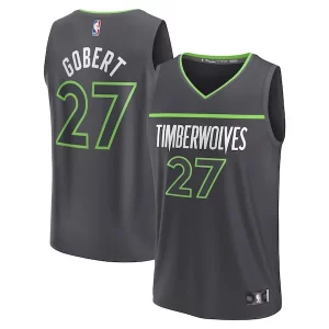 Eccezionale Raffinato Bellissimo Rudy Gobert Minnesota Timberwolves Fast Break Replica Player Jersey Statement Edition Black  per i Fan Veri