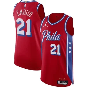 Ottimo Carino Bellissimo Joel Embiid Philadelphia 76ers Jordan Brand Authentic Player Jersey Statement Edition Red  per i Fan Veri