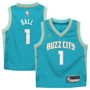 Moderno LaMelo Ball Charlotte Hornets Jordan Brand Preschool 2023/24 Swingman Replica Jersey City Edition Teal  per i Fan Veri