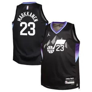Incantevole Ottimo Lauri Markkanen Utah Jazz Jordan Brand Youth Swingman Jersey Statement Edition Black  per i Fan Veri