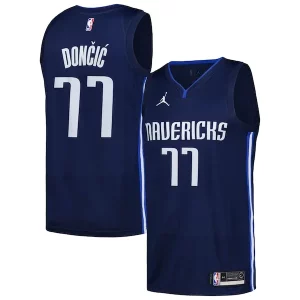 Bellissimo Luka Dončić Dallas Mavericks Jordan Brand Swingman Player Jersey Statement Edition Navy  per i Fan Veri