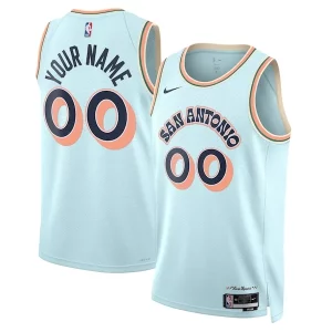 Bellissimo San Antonio Spurs Nike Unisex 2024/25 Custom Swingman Jersey City Edition Light Blue  per i Fan Veri