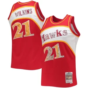 Trendy Delizioso Raffinato Dominique Wilkins Atlanta Hawks 1986/87 Hardwood Classics NBA 75th Anniversary Diamond Swingman Jersey Red  per i Fan Veri