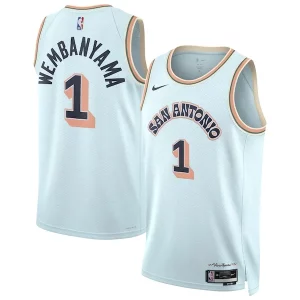 Lussuoso Gorgeous Moderno Victor Wembanyama San Antonio Spurs Nike Unisex 2024/25 Swingman Player Jersey City Edition Light Blue  per i Fan Veri