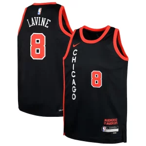 Pratico Zach LaVine Chicago Bulls Nike Youth Swingman Replica Jersey City Edition Black  per i Fan Veri