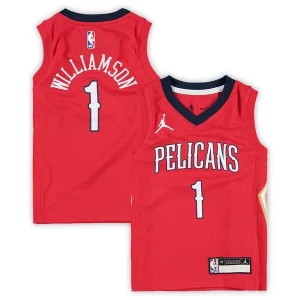 Resistente Gorgeous Lussuoso Zion Williamson New Orleans Pelicans Jordan Brand Preschool 2020/21 Fast Break Replica Jersey Statement Edition Red  per i Fan Veri