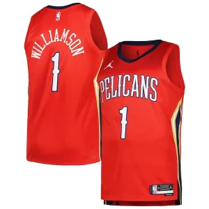 Accattivante Zion Williamson New Orleans Pelicans Jordan Brand Swingman Player Jersey Statement Edition Red  per i Fan Veri
