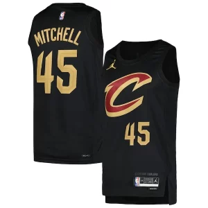 Fantastico Donovan Mitchell Cleveland Cavaliers Jordan Brand Swingman Player Jersey Statement Edition Black  per i Fan Veri