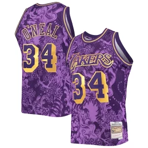 Splendido Delizioso Meraviglioso Shaquille O'Neal Los Angeles Lakers Hardwood Classics 1996/97 Lunar New Year Swingman Jersey Purple  per i Fan Veri
