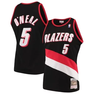 Sofisticato Bellissimo Delizioso Jermaine O'Neal Portland Trail Blazers 1999/00 Hardwood Classics Swingman Jersey Black  per i Fan Veri
