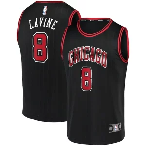 Magnifico Accattivante Zach LaVine Chicago Bulls Fast Break Team Replica Jersey Black Statement Edition  per i Fan Veri