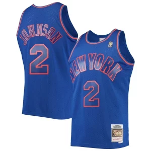 Pratico Larry Johnson New York Knicks 1996/97 Hardwood Classics Swingman Jersey Blue  per i Fan Veri