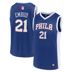 Eccezionale Attraente Men's Joel Embiid Royal Philadelphia 76ers Player Jersey  per i Fan Veri