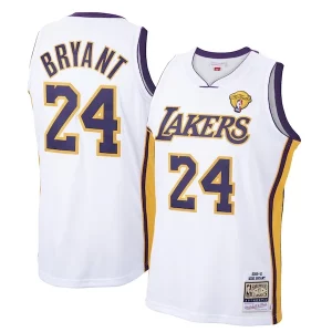 Fascinante Pratico Men's Los Angeles Lakers Kobe Bryant White 2009 10 Hardwood Classics Authentic Jersey  per i Fan Veri