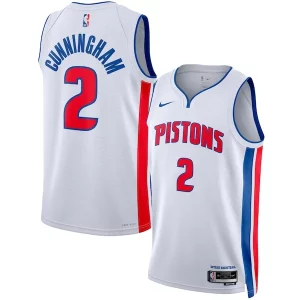 Elegante Incantevole Cade Cunningham Detroit Pistons Nike Unisex Swingman Jersey Association Edition White/Blue  per i Fan Veri