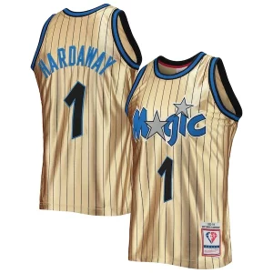 Sofisticato Penny Hardaway Orlando Magic 75th Anniversary 1993/94 Hardwood Classics Swingman Jersey Gold  per i Fan Veri