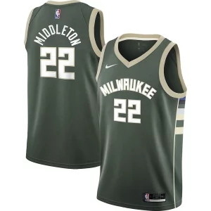 Prestigioso Splendido Khris Middleton Milwaukee Bucks Nike Youth 2021/22 Swingman Jersey Icon Edition Hunter Green  per i Fan Veri