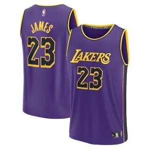 Bellissimo Moderno LeBron James Los Angeles Lakers Youth Fast Break Replica Player Jersey Statement Edition Purple  per i Fan Veri
