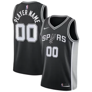 Splendido Magnifico Bellissimo San Antonio Spurs Nike Swingman Custom Jersey Black Icon Edition  per i Fan Veri