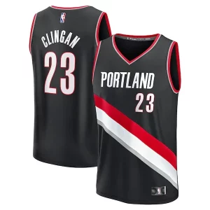Raffinato Lussuoso Donovan Clingan Portland Trail Blazers 2024 NBA Draft Fast Break Player Jersey Icon Edition Black  per i Fan Veri