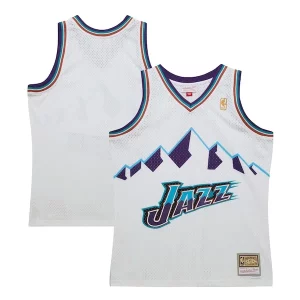 Magnifico Classico Sofisticato Utah Jazz 1996 97 Hardwood Classics Swingman Jersey White  per i Fan Veri
