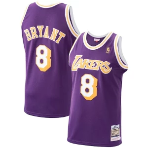 Elegante Duraturo Raffinato Men's Los Angeles Lakers Kobe Bryant Purple 1996/97 Hardwood Classics Authentic Jersey/Gold/Royal  per i Fan Veri