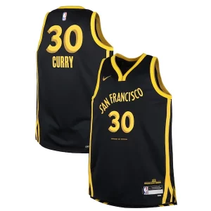 Comodo Stephen Curry Golden State Warriors Nike Youth Swingman Replica Jersey City Edition Black  per i Fan Veri