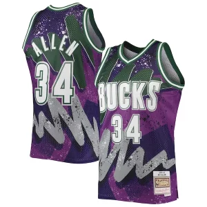 Versatile Moderno Ray Allen Milwaukee Bucks Hardwood Classics 2000/01 Hyper Hoops Swingman Jersey Purple  per i Fan Veri