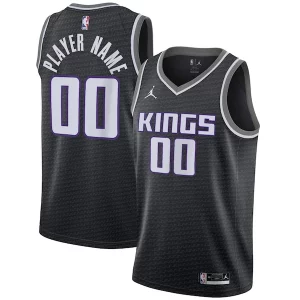 Meraviglioso Sacramento Kings Jordan Brand Swingman Custom Jersey Statement Edition Black  per i Fan Veri