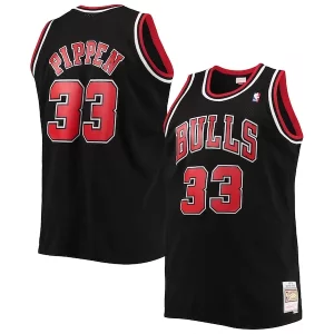 Moderno Carino Scottie Pippen Chicago Bulls Big & Tall Hardwood Classics Swingman Jersey Black/Red  per i Fan Veri