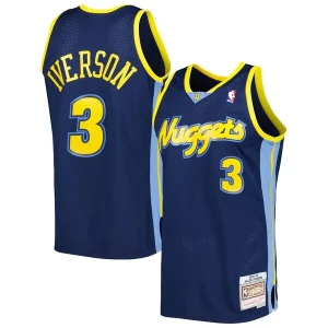 Classico Fascinante Delizioso Allen Iverson Denver Nuggets Hardwood Classics Swingman Jersey Navy  per i Fan Veri