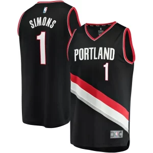 Splendido Anfernee Simons Portland Trail Blazers Youth Fast Break Player Jersey Icon Edition Black  per i Fan Veri