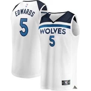 Gorgeous Anthony Edwards Minnesota Timberwolves Youth Fast Break Replica Player Jersey Association Edition White  per i Fan Veri