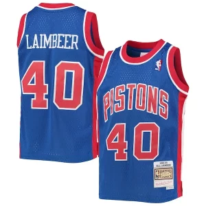 Robusto Moderno Bill Laimbeer Detroit Pistons Youth 1988/89 Hardwood Classics Swingman Jersey Blue  per i Fan Veri