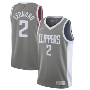 Eccezionale Kawhi Leonard LA Clippers Nike 2020/21 Swingman Player Jersey Gray Earned Edition  per i Fan Veri
