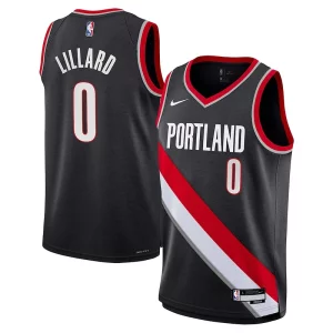Fantastico Damian Lillard Portland Trail Blazers Nike Youth Swingman Jersey Icon Edition Black  per i Fan Veri