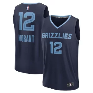 Fascinante Ja Morant Memphis Grizzlies Youth Fast Break Replica Player Jersey Icon Edition Navy  per i Fan Veri