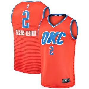 Comodo Trendy Shai Gilgeous Alexander Oklahoma City Thunder Fast Break Team Replica Jersey Statement Edition Orange  per i Fan Veri