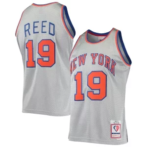 Fantastico Gorgeous Willis Reed New York Knicks 75th Anniversary 1969/70 Hardwood Classics Swingman Jersey Silver  per i Fan Veri