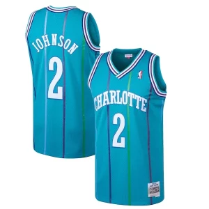 Cool Duraturo Accattivante Larry Johnson Charlotte Hornets 1992/93 Hardwood Classics Swingman Jersey Teal  per i Fan Veri