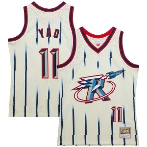 Gorgeous Yao Ming Houston Rockets Chainstitch Swingman Jersey Cream  per i Fan Veri