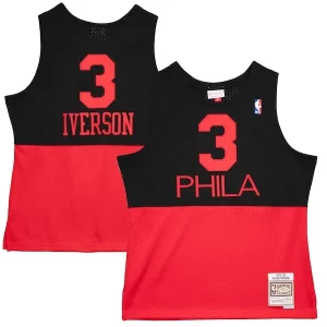 Fascinante Allen Iverson Philadelphia 76ers 2003/04 Hardwood Classics Reload 2.0 Swingman Jersey Black  per i Fan Veri